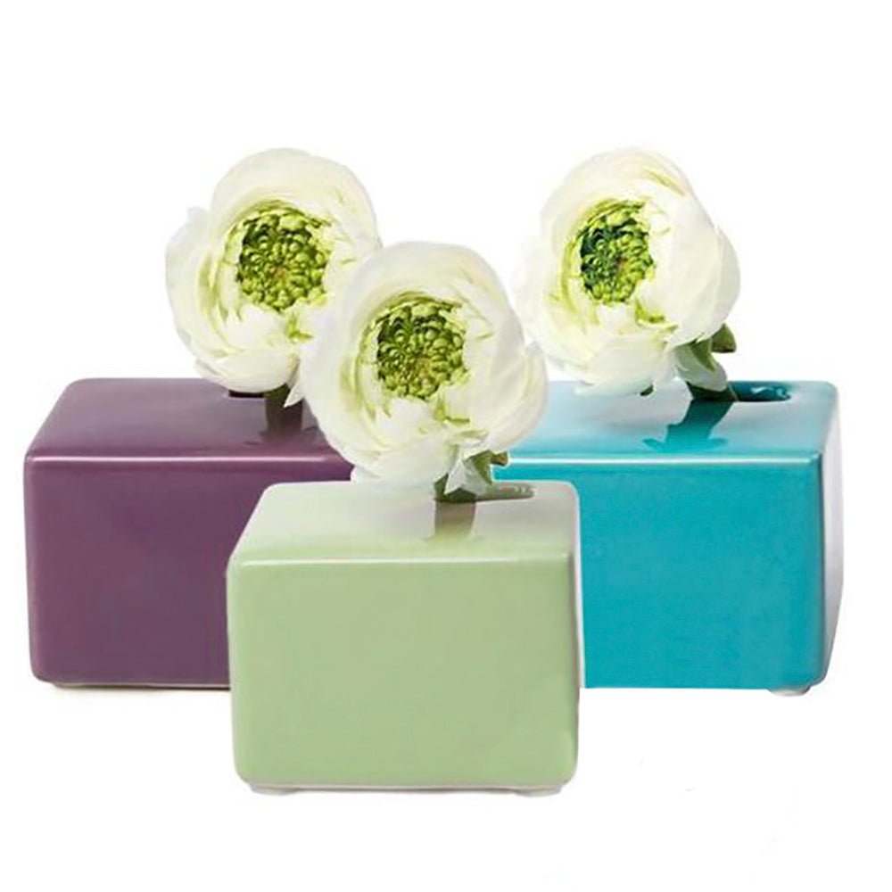 Cube Ceramic Flower Vase - Chive Ceramics Studio - Vases - Chive US