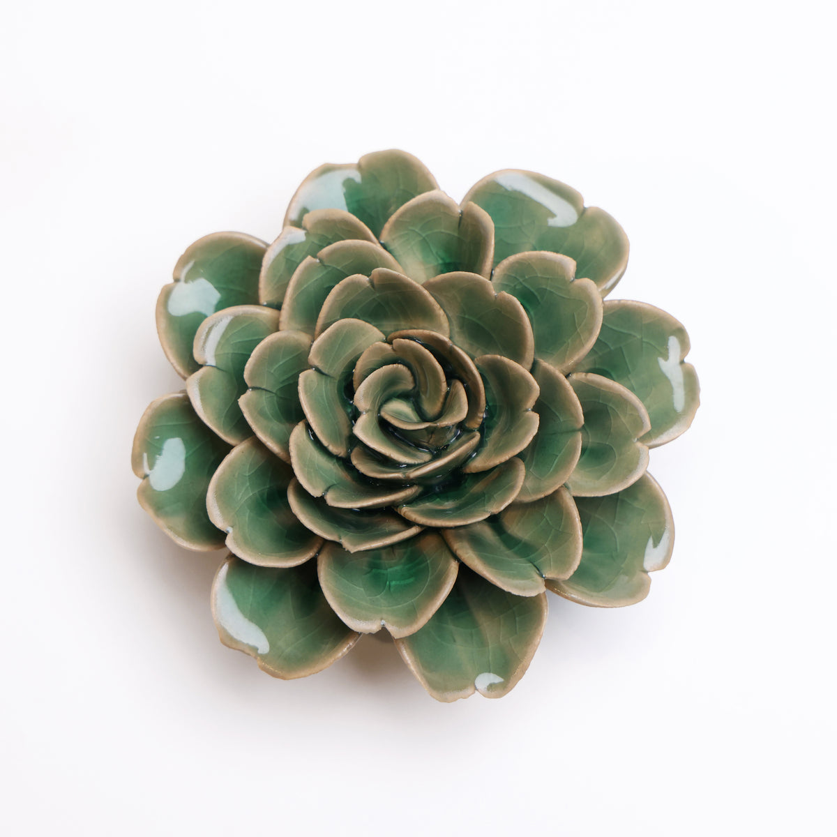 Ceramic Flower Wall Art Pastel Green Flower Chive Ceramics Studio