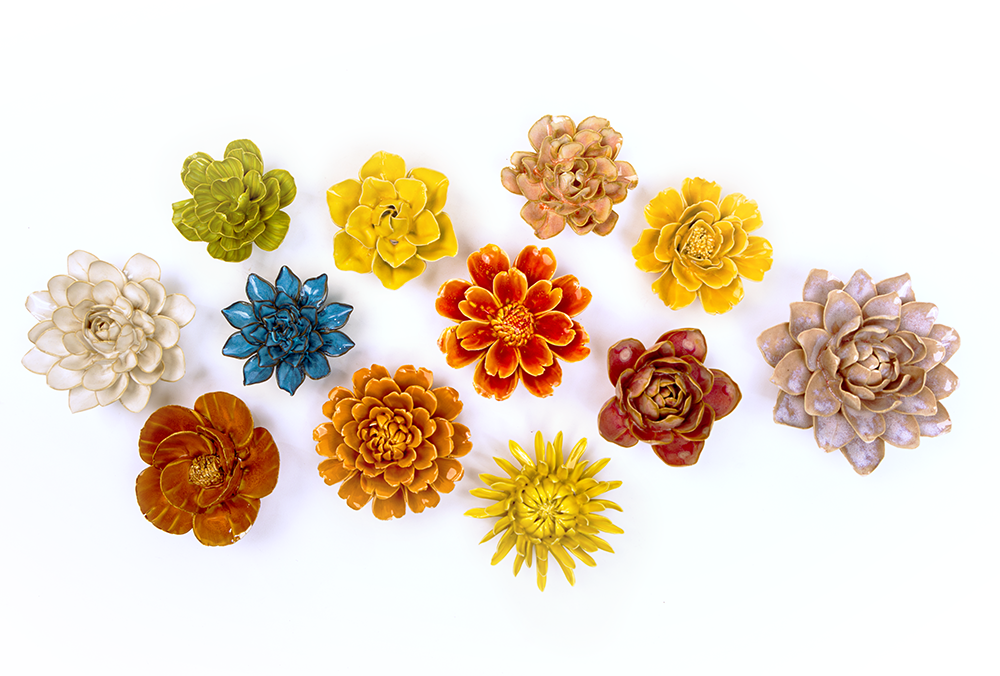Full Chive birth flower ceramic collection all 12 months handmade, Chive Studio, Toronto