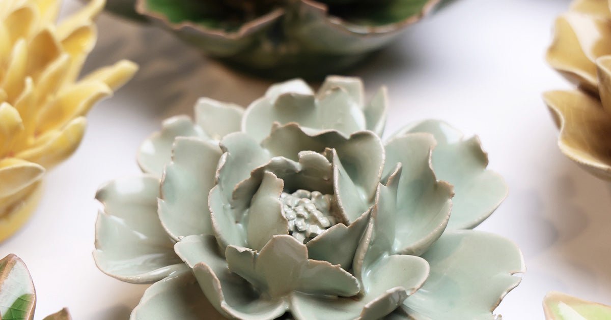 3 inch Ceramic Flowers - Chive Ceramics Studio