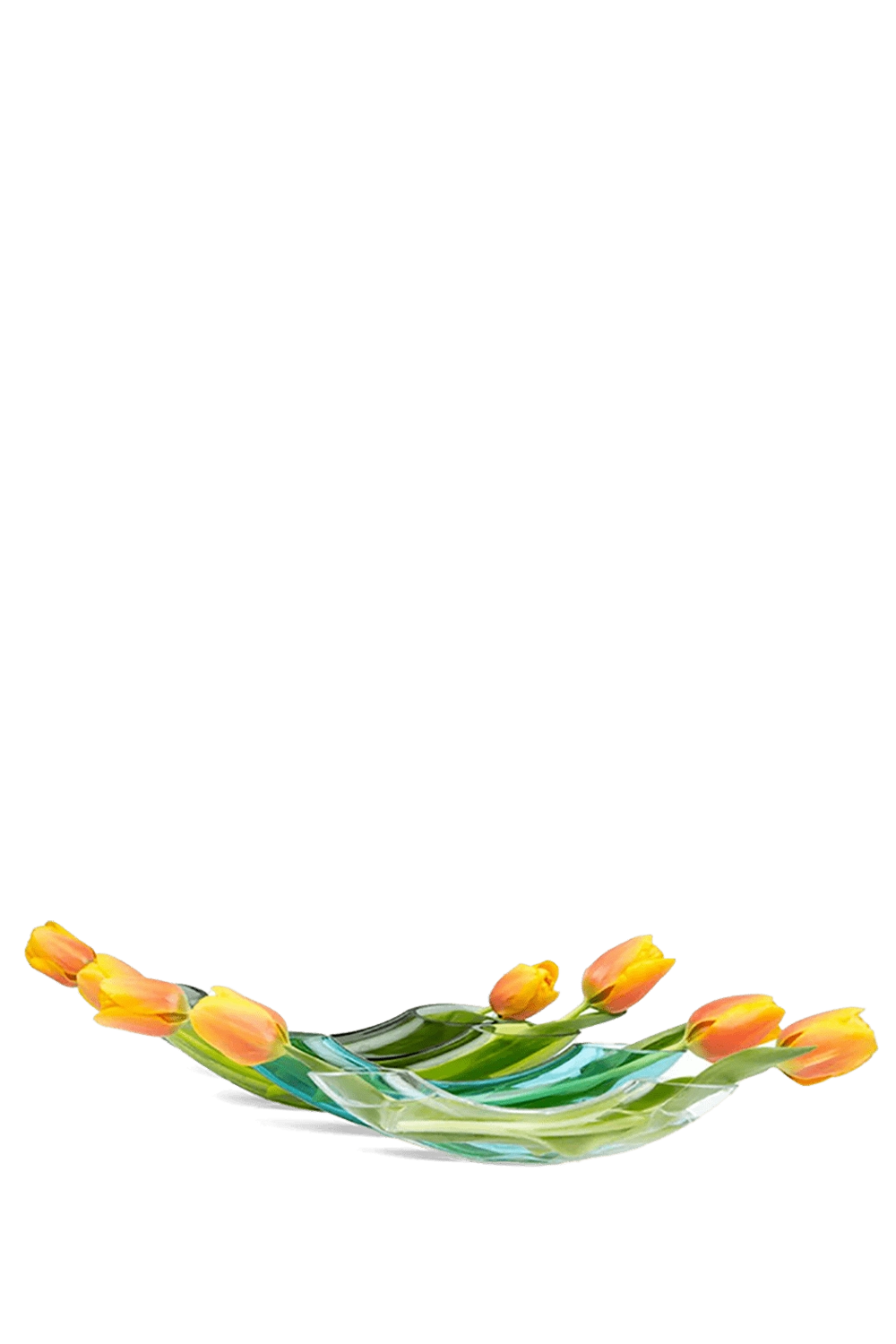 Aqua Glass Modern Flower Vase - Arch - handmade by Chive Studio Toronto