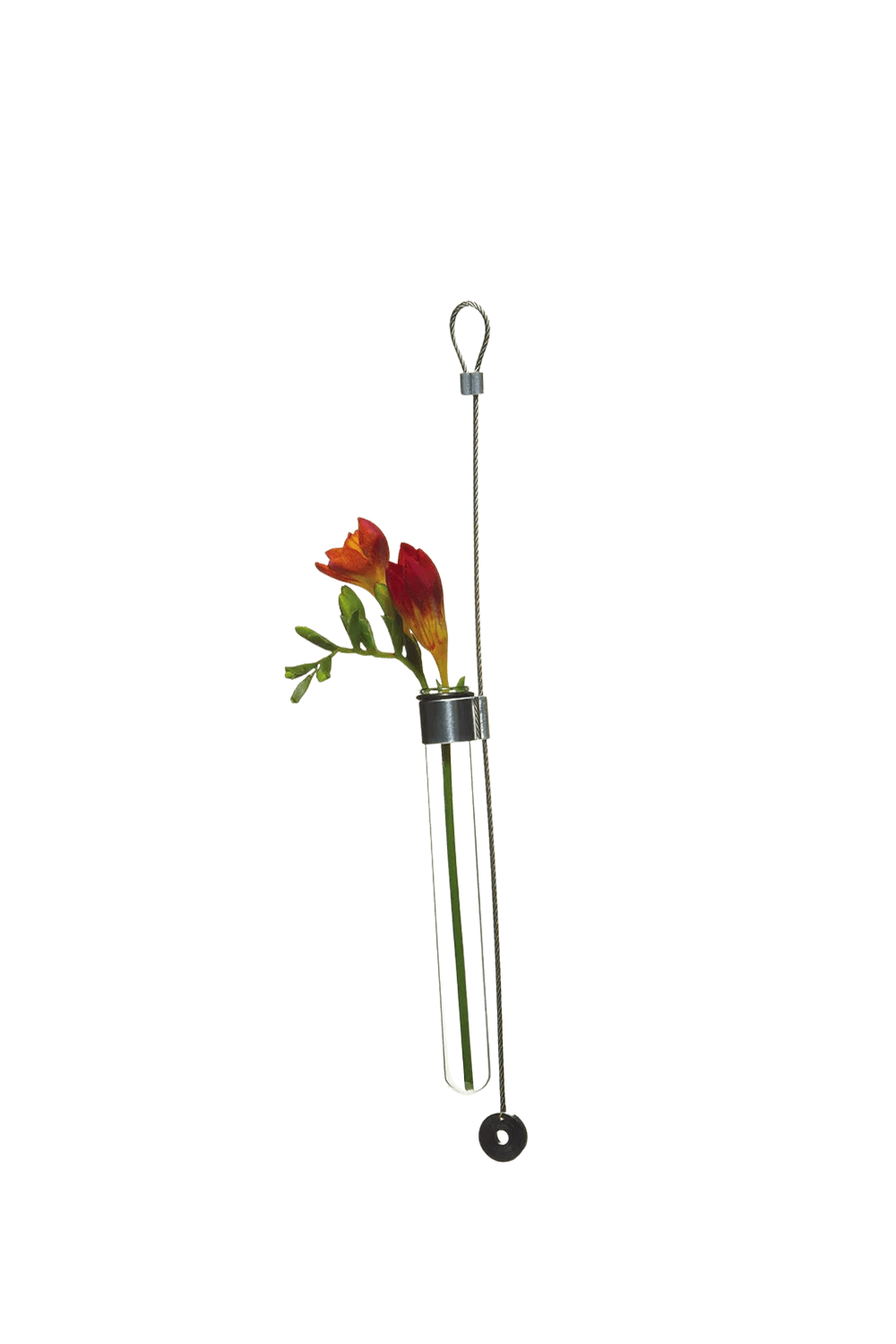Silver Wire Cable & Glass Flower Vase - Hanging Airplane - handmade by Chive Studio Toronto