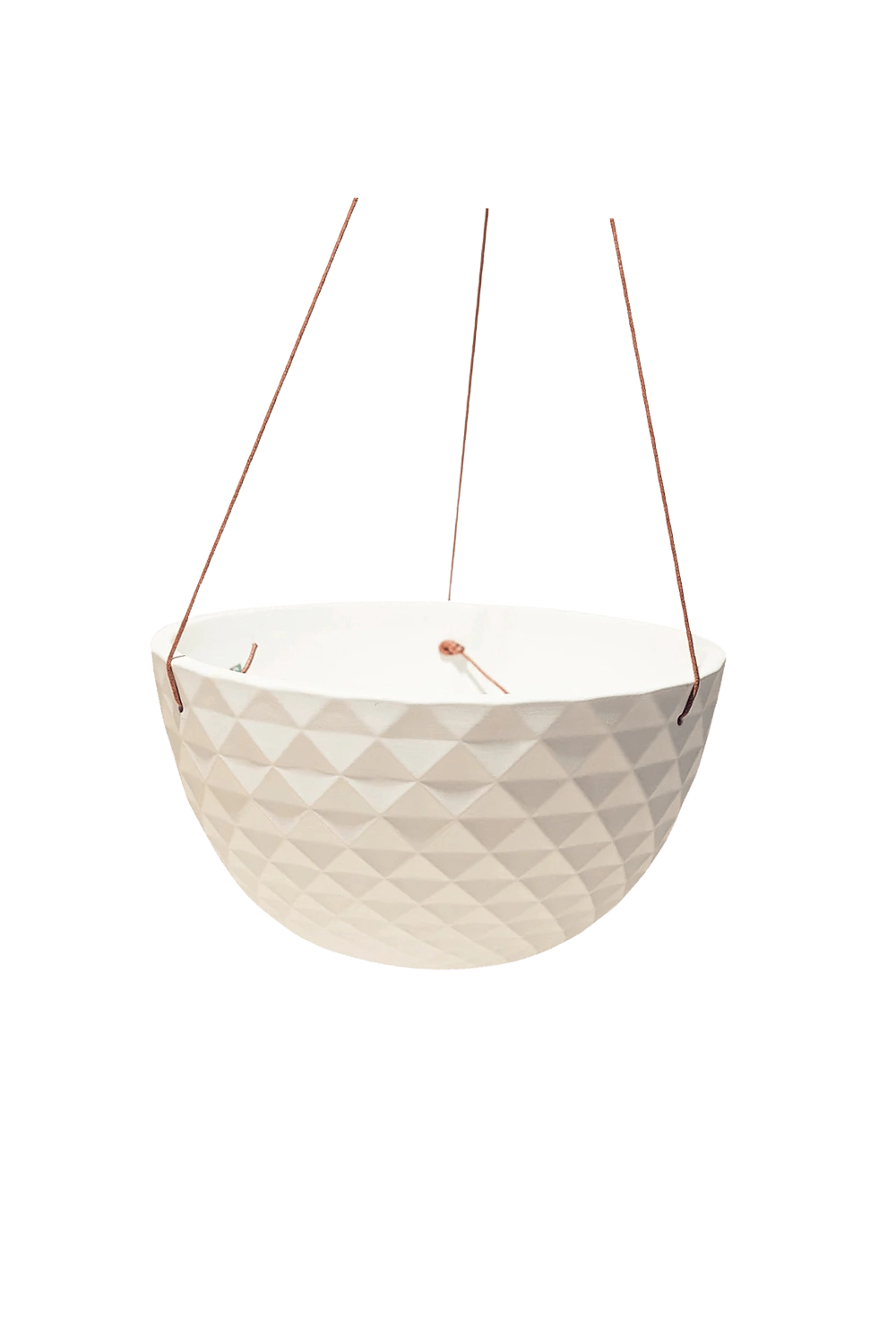 White Porcelain Modern Hanging Planter - Mofo - handmade by Chive Studio Toronto