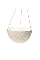 White Porcelain Modern Hanging Planter - Mofo - handmade by Chive Studio Toronto