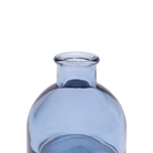 Chive Loft round glass bud vase in medium blue, close-up on the flared neck and rim.
