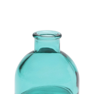 Chive Loft round glass bud vase in teal, close-up on the flared neck and rim.