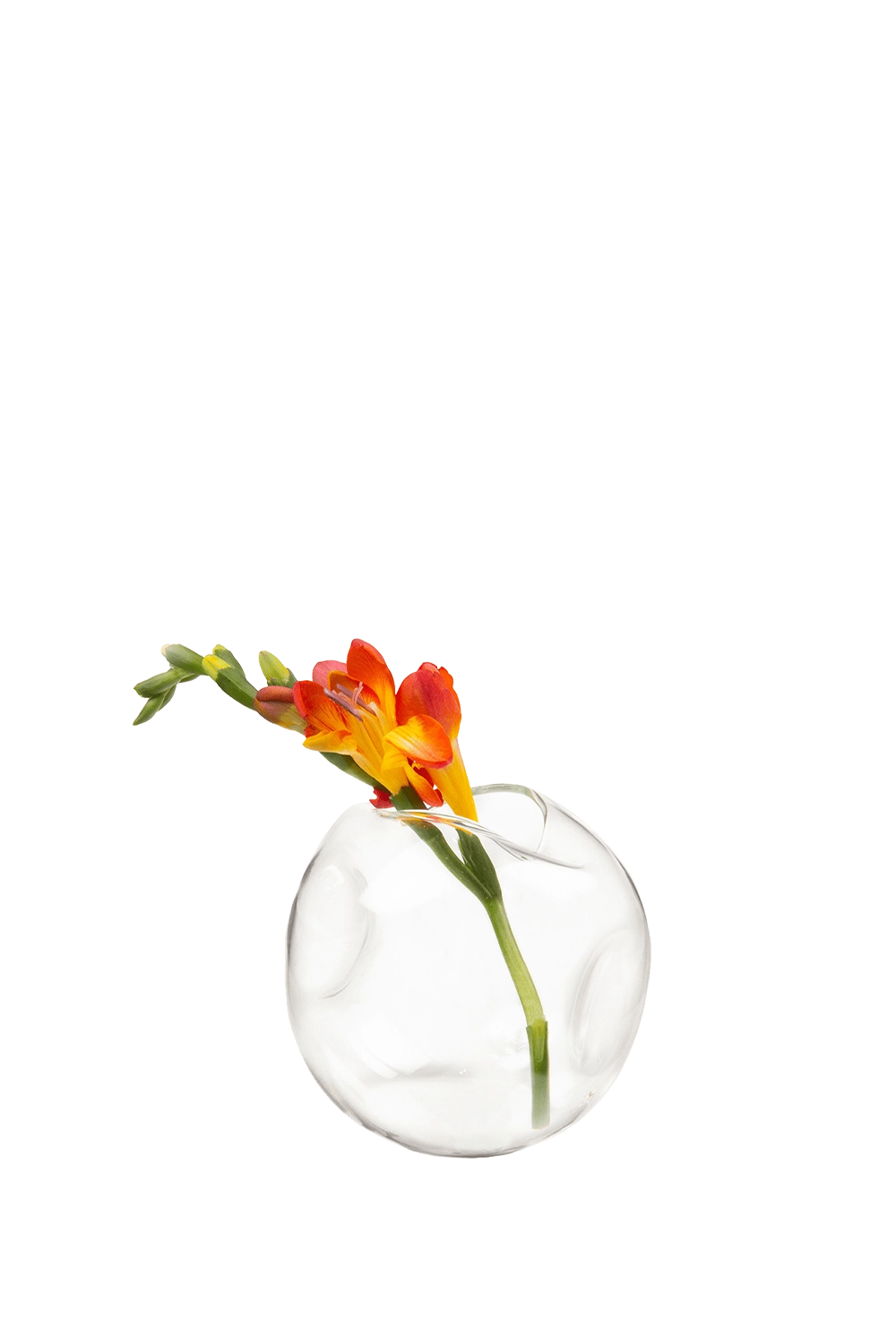 Clear Glass Modern Flower Vase - Dent - handmade by Chive Studio Toronto
