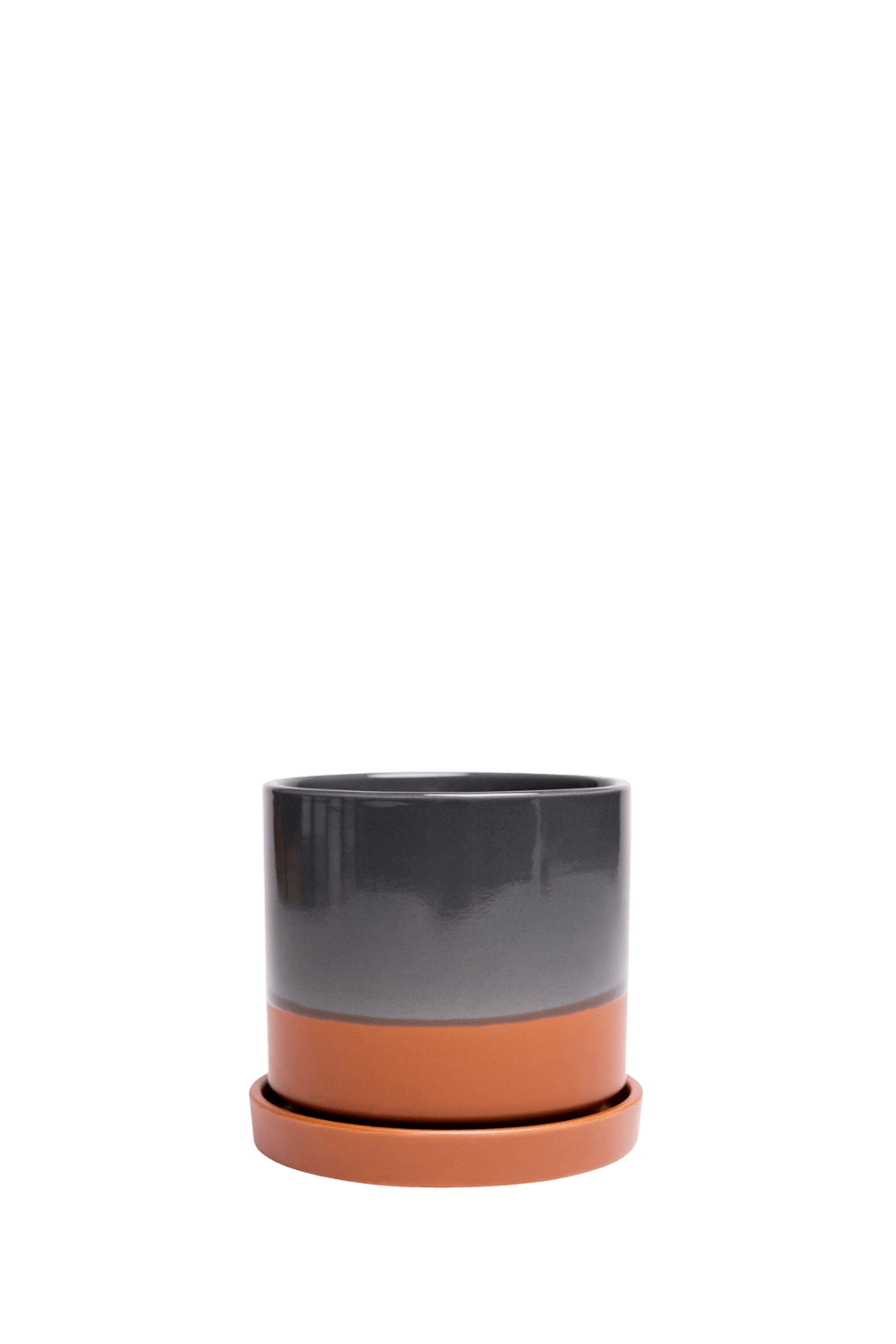Terracotta Small Ceramic Pot with drainage Hole and Saucer - Minute - handmade by Chive Studio Toronto