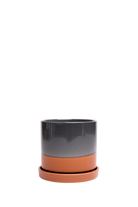 Terracotta Small Ceramic Pot with drainage Hole and Saucer - Minute - handmade by Chive Studio Toronto