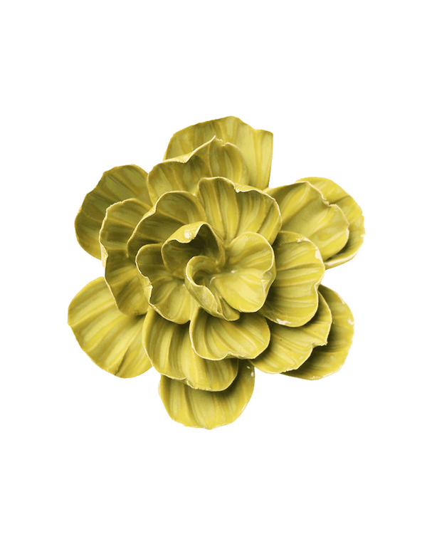 Chartreuse Primrose ceramic wall flower — English Garden Collection — Chive Ceramics Studio
