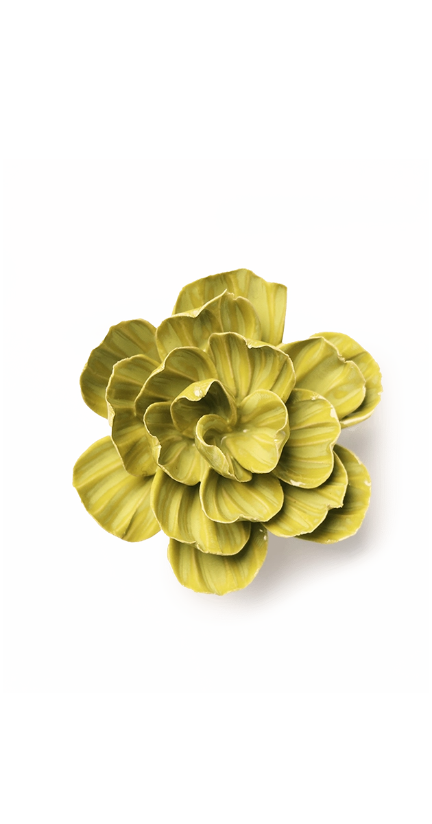 Chartreuse Primrose - February Birth Flower - handmade by Chive Studio Toronto