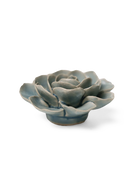 Powder Blue Amandine Ranunculus ceramic wall flower side view — English Garden collection — designed in Toronto by Chive Studio