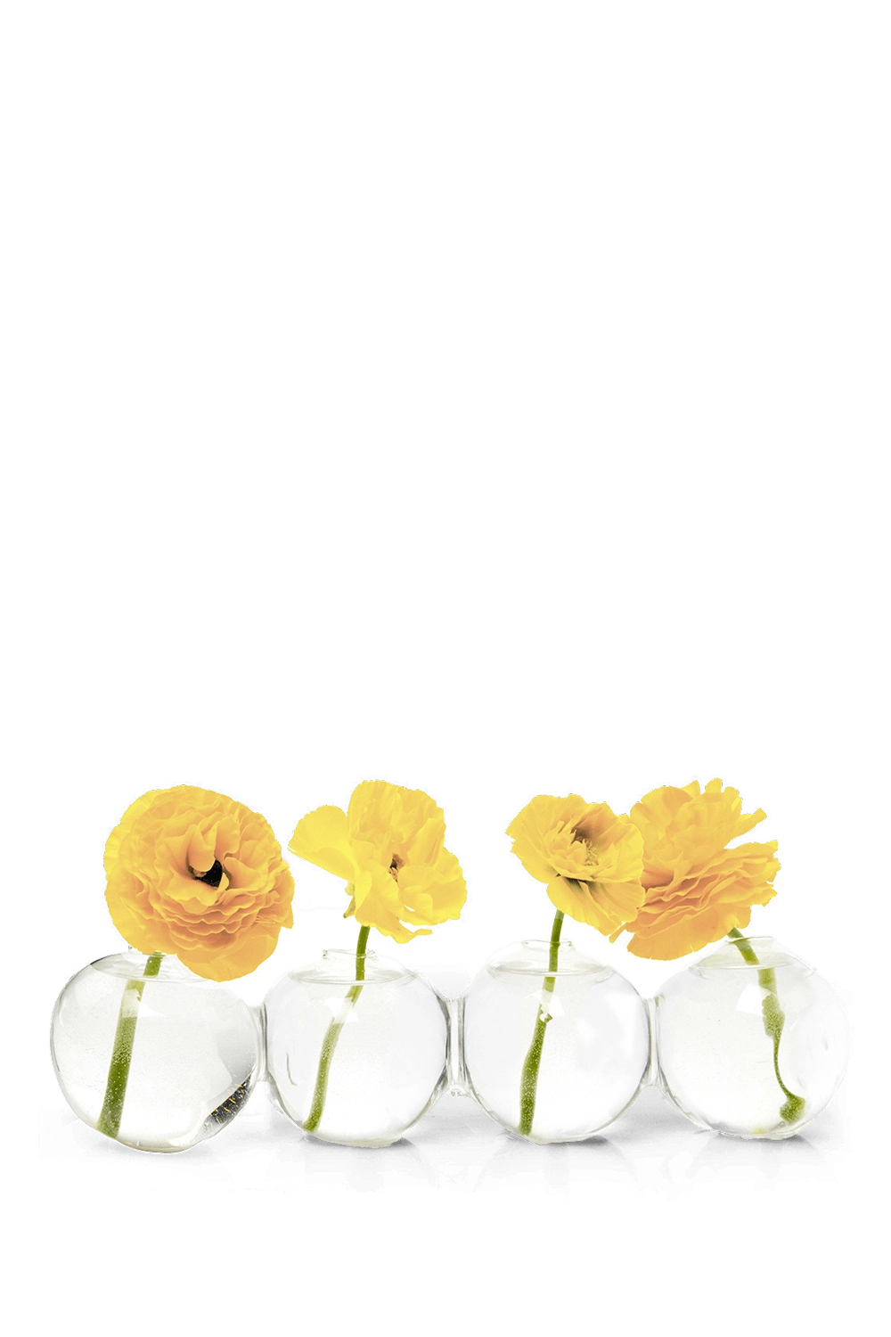 Clear Glass Modern Flower Vase - Caterpillar - handmade by Chive Studio Toronto