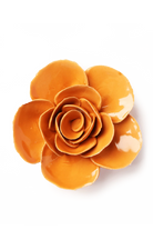 orange Elegance Ranunculus ceramic wall flower — English Garden Collection — handmade by Chive Studio Toronto