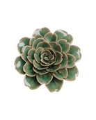 Jungle Green Tea Rose ceramic wall flower — English Garden Collection — Chive Ceramics Studio