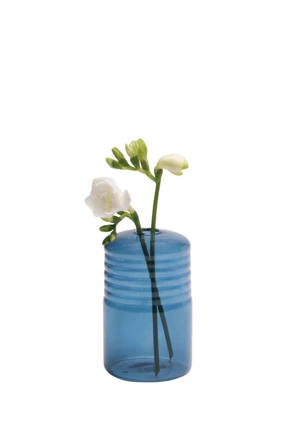 Blue Glass Modern Flower Vase - Wabo - handmade by Chive Studio Toronto
