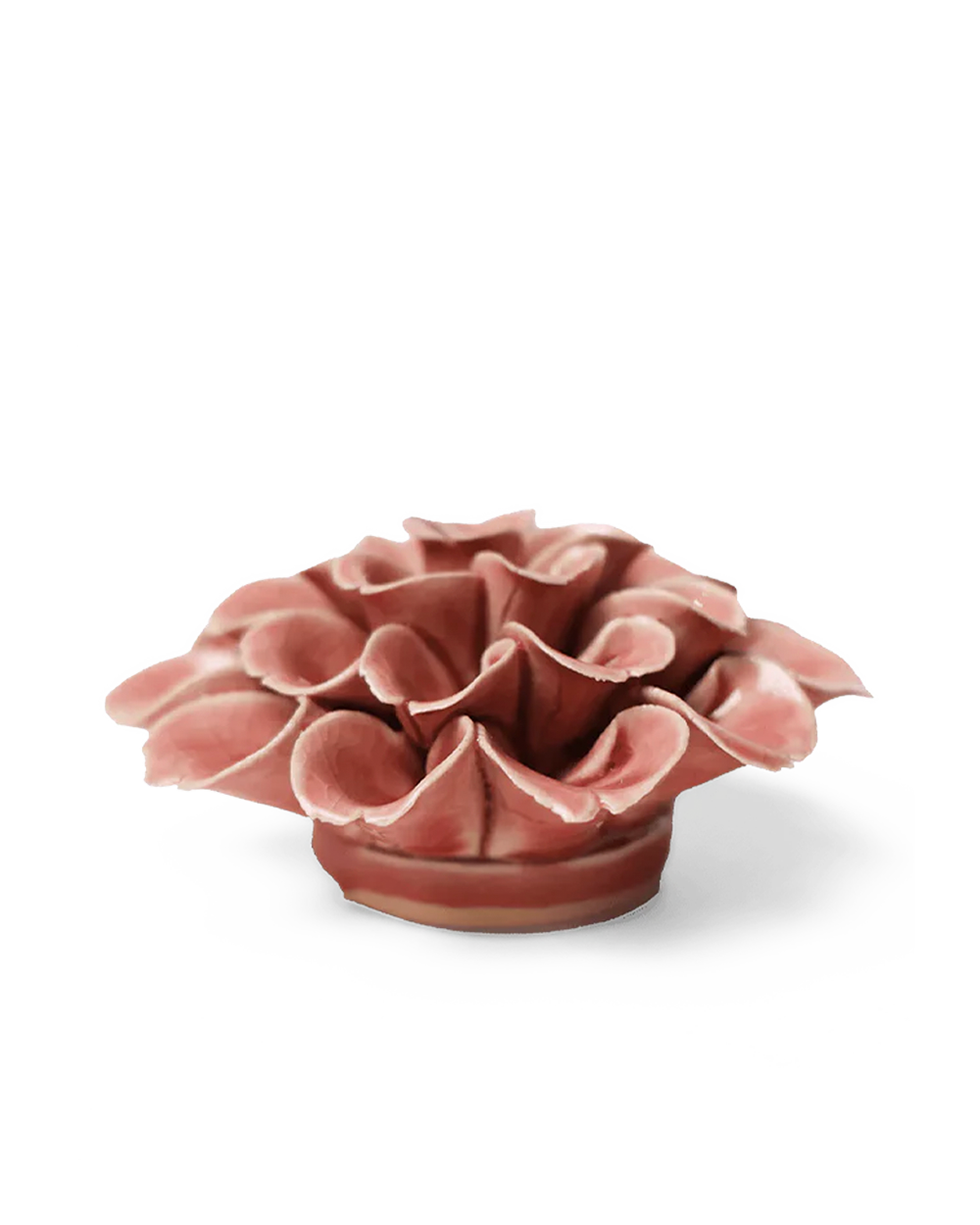 Champagne Pink Hydrangea ceramic wall flower detail view — Chive Ceramics Studio