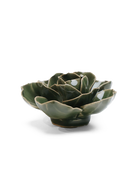 Fir Green Butterfly Ranunculus ceramic wall flower detail view — Chive Ceramics Studio