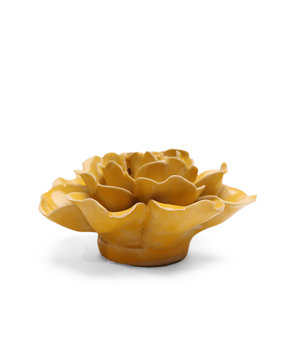 Burnt Yellow Rose ceramic wall flower — English Garden — handmade by Chive Studio Toronto