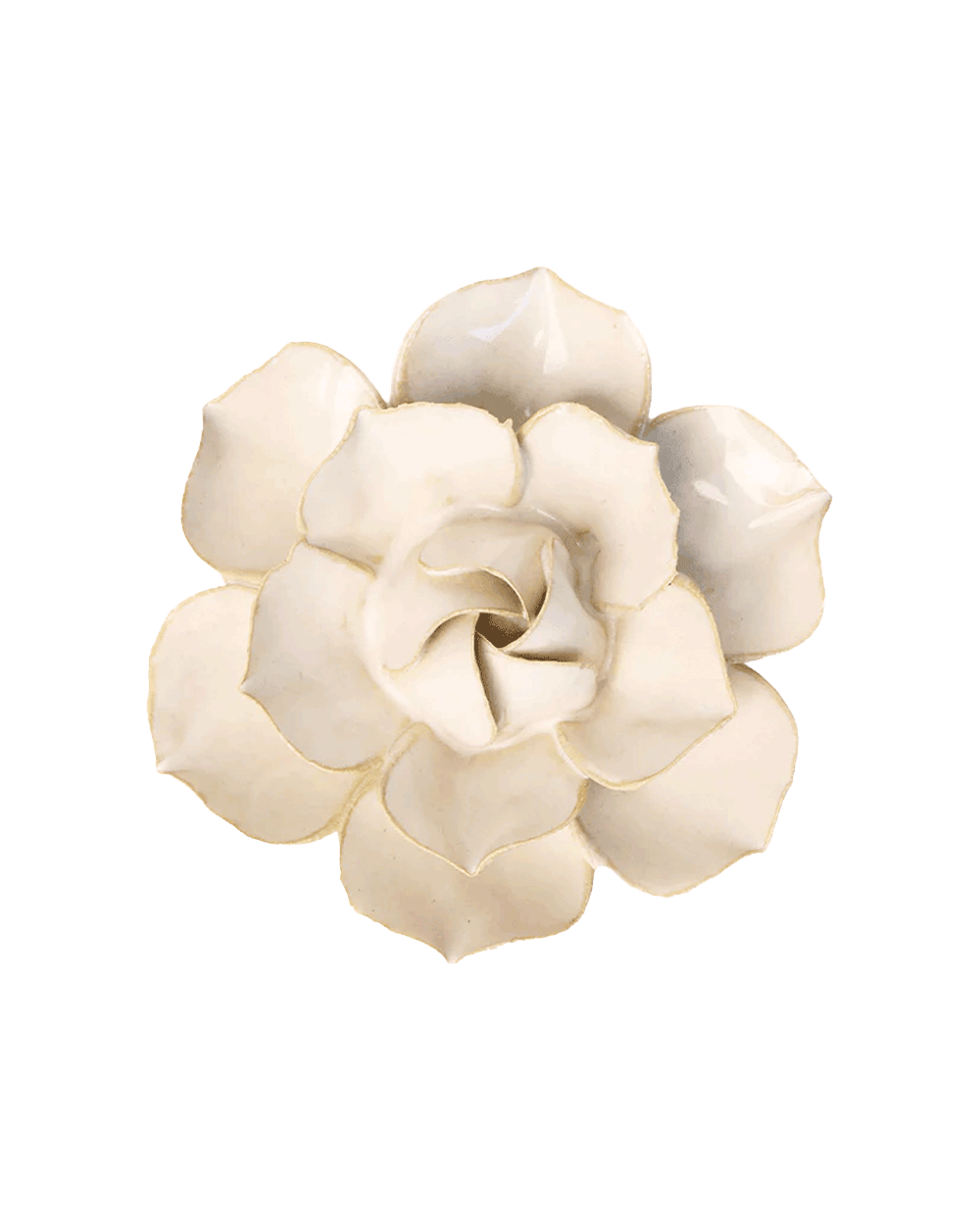 Ivory Daffodil ceramic wall flower detail view — Chive Ceramics Studio