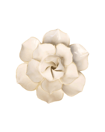 Ivory Daffodil ceramic wall flower detail view — Chive Ceramics Studio