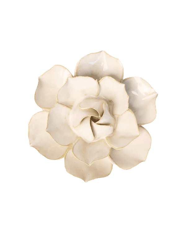 Ivory Daffodil ceramic wall flower detail view — Chive Ceramics Studio
