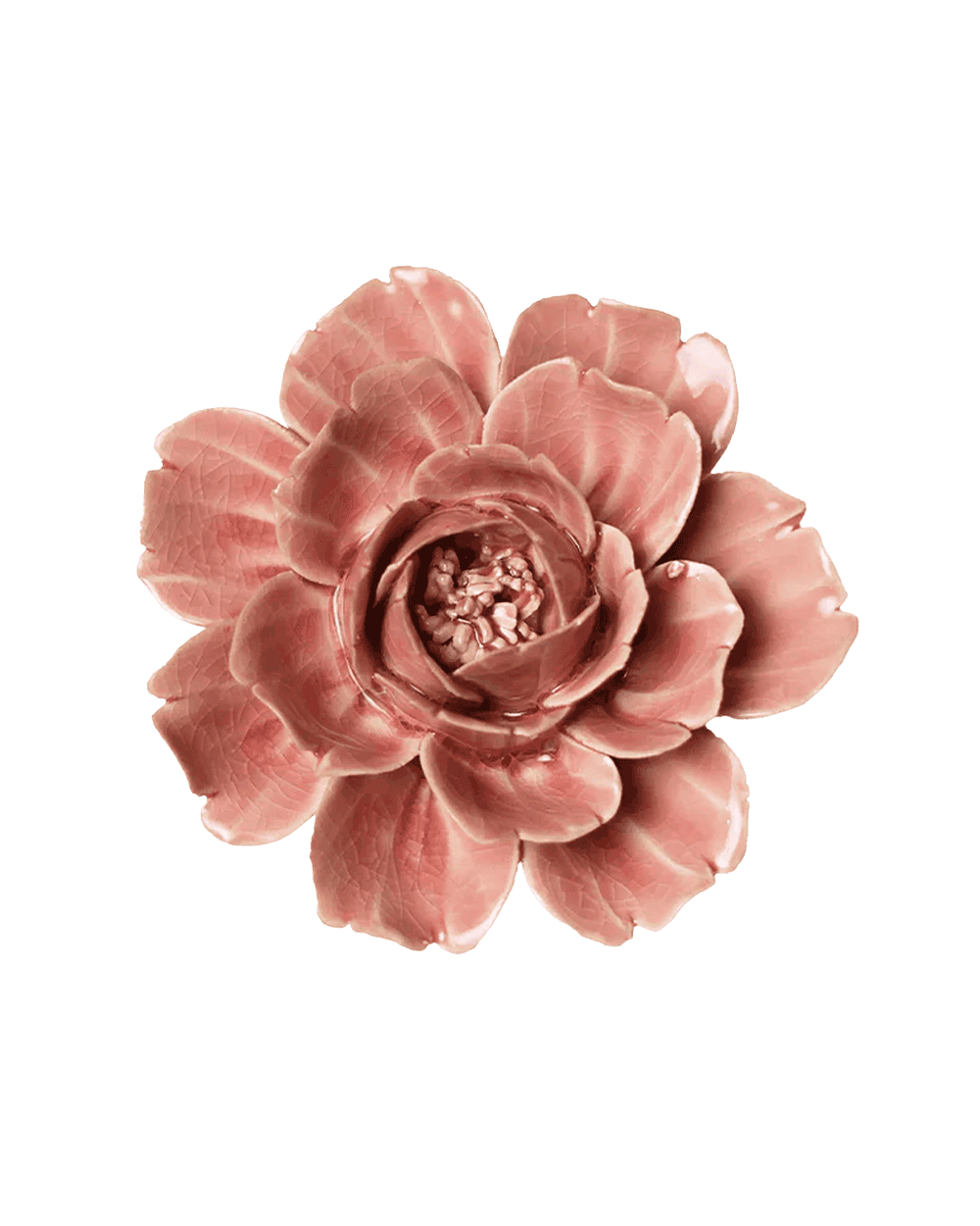 Champagne Pink Rose ceramic wall flower — English Garden Collection — Chive Ceramics Studio