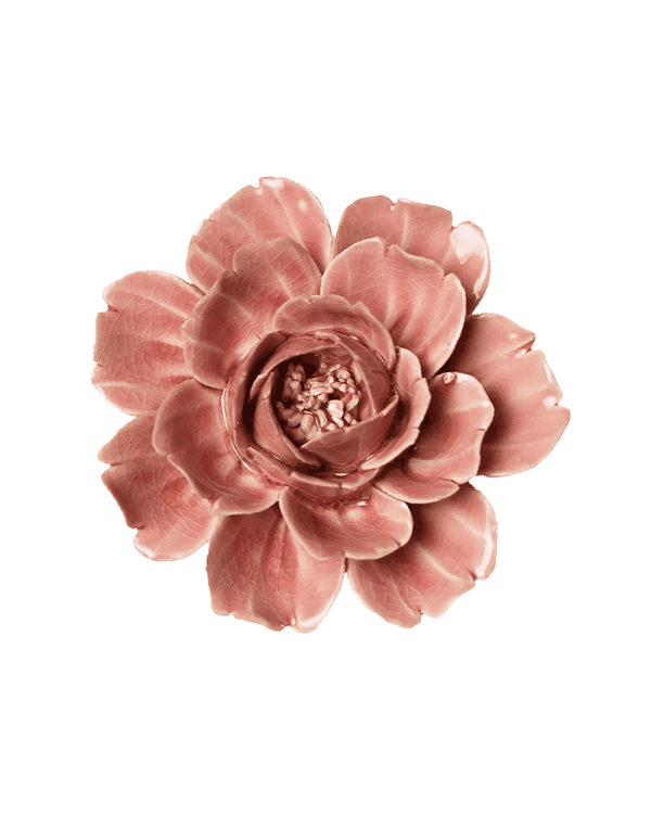 Champagne Pink Rose ceramic wall flower — English Garden Collection — Chive Ceramics Studio