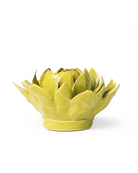 Chartreuse Sugarbush Protea ceramic wall flower detail view — Chive Ceramics Studio