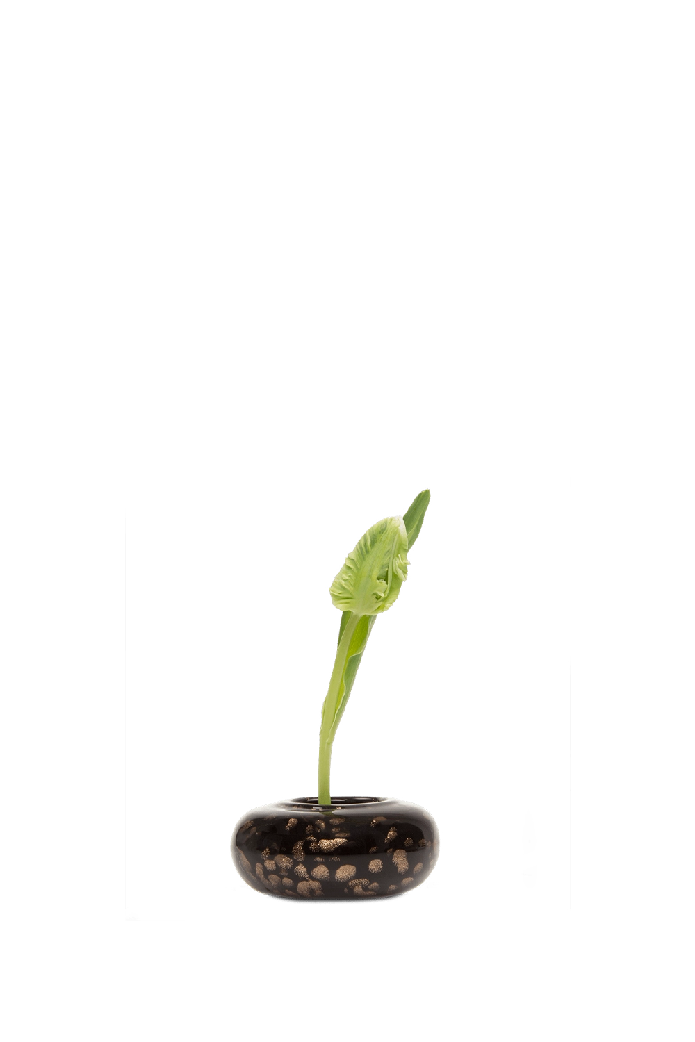 Brown/Copper Spots Glass Ikebana Kenzan Vase - Neutrino - handmade by Chive Studio Toronto