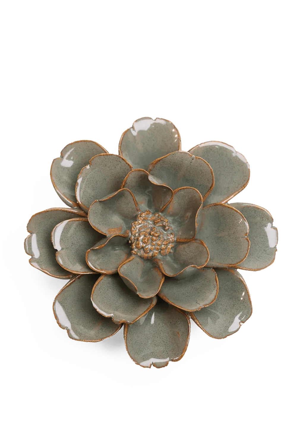 Moss Grey Oxeye Daisy ceramic wall flower — Japan Collection — designed in Toronto by Chive Studio