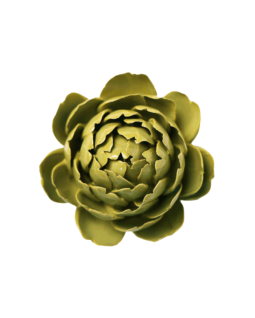 Chartreuse Queen Protea ceramic wall flower — English Garden Collection — Chive Ceramics Studio