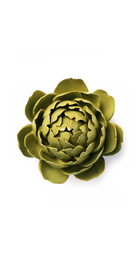 Chartreuse Queen Protea ceramic wall flower — English Garden Collection — Chive Ceramics Studio