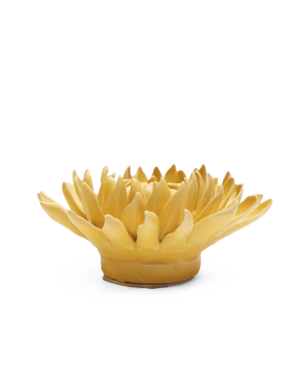 Canary Yellow Sarah Mum ceramic wall flower detail view — Chive Ceramics Studio