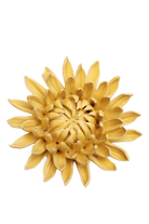 canary yellow Sarah mum ceramic wall flower — English Garden Collection — handmade by Chive Studio Toronto