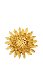 Canary Yellow Sarah Mum ceramic wall flower — English Garden Collection — Chive Ceramics Studio