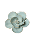 Milk Teal Poppy ceramic wall flower — English Garden Collection — Chive Ceramics Studio