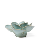 Milk Teal Poppy ceramic wall flower detail view — Chive Ceramics Studio