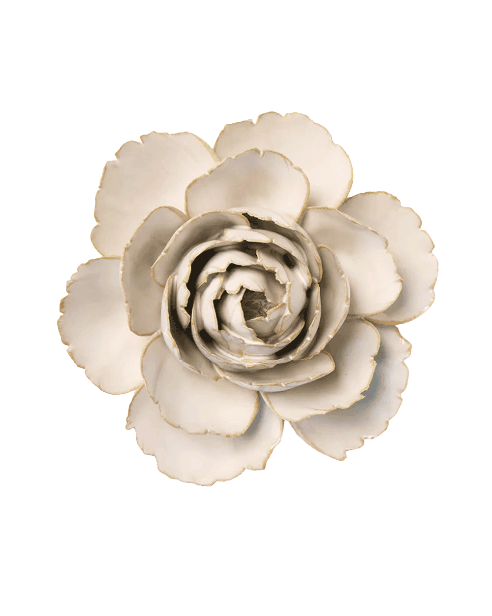 Ivory English Rose ceramic wall flower — English Garden Collection — Chive Ceramics Studio
