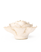 Ivory English Rose ceramic wall flower detail view — Chive Ceramics Studio