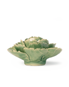 Jade Green English Rose ceramic wall flower detail view — Chive Ceramics Studio