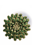 jungle green pompom mum ceramic wall flower — English Garden Collection — handmade by Chive Studio Toronto
