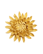 Buttercup Yellow Chrysanthemum ceramic wall flower — English Garden Collection — Chive Ceramics Studio