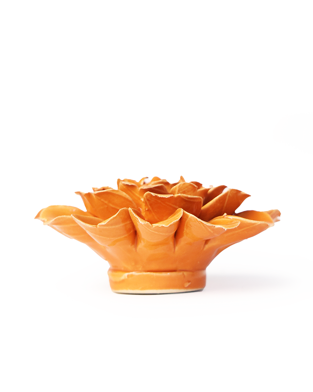 Orange Fiesta Marigold ceramic wall flower — English Garden Collection — handmade by Chive Studio Toronto