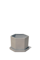 Light Grey Porcelain Pot with Drainage Hole - Hexi - designed by Chive Studio Toronto