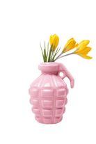 Crystal Rose Ceramic Grenade Flower Vase Unique - Kapow - handmade by Chive Studio Toronto