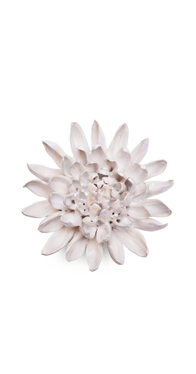 Pearlescent White - Chrysanthemum - handmade by Chive Studio Toronto