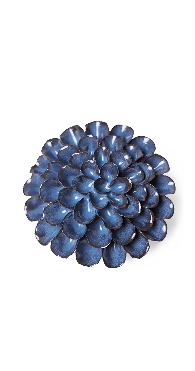 Blue Noir - Pompon Dahlia - handmade by Chive Studio Toronto