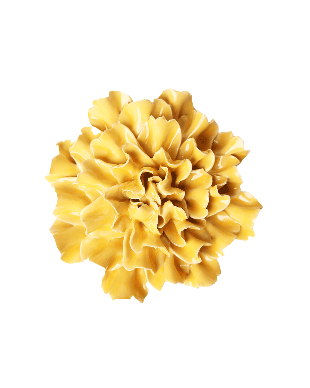 Burnt Yellow Tundra Carnation ceramic wall flower — English Garden Collection — Chive Ceramics Studio