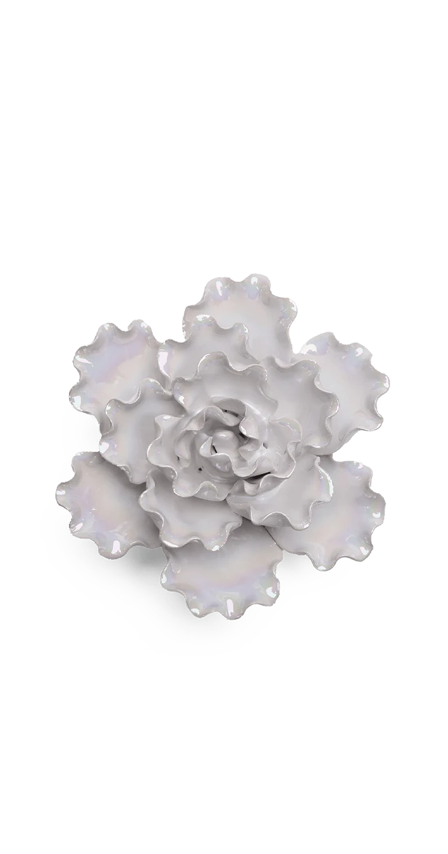Pearlescent White - Sea Lettuce Medium - handmade by Chive Studio Toronto